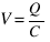 V = Q/C