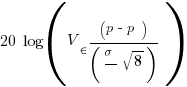 20\log(V_{in}(p-p)/(\sigma/\sqrt{8}))