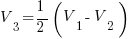 V_3 = 1/2 (V_1-V_2)