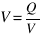 V = Q/V