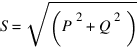 S = sqrt(P^2 + Q^2)