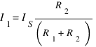 I_1 = I_S R_2/(R_1 + R_2)