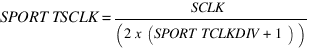 SPORT TSCLK =SCLK/(2 x(SPORT TCLKDIV+1))