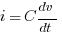 i=C{dv/dt}