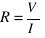 R = V/I