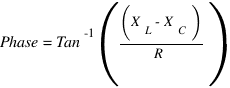 Phase  = Tan^-1((X_L - X_C) / R )