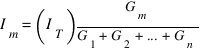I_m = (I_T){G_m/{G_1 + G_2 + ... + G_n}}