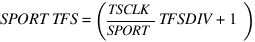 SPORT TFS = (TSCLK / SPORT TFSDIV +1)